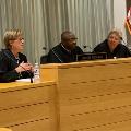 Judge Kathleen A. Keough, Judge Larry A. Jones, and Judge Eileen A. Gallagher entertained questions from the law students following the conclusion of the oral arguments held on October 3, 2019. 