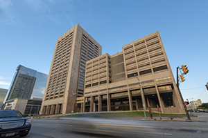 exterior view of the Justice Center