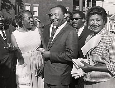 Martin Luther King Jr. with a group of people