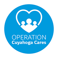 Operation Cuyahoga Cares white and blue logo