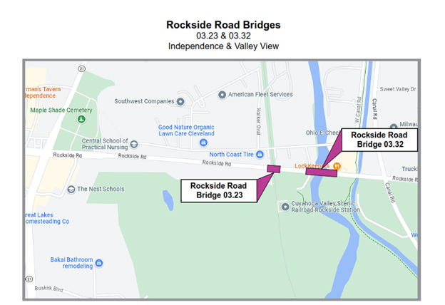 Rockside Rd Bridge Map