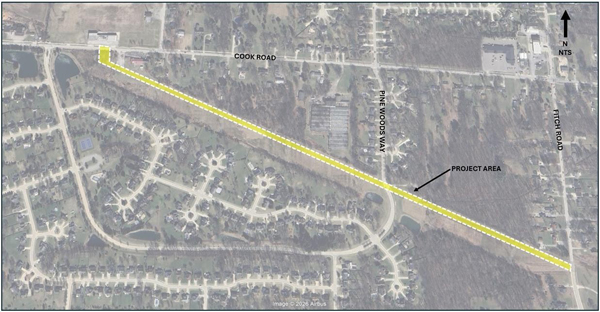 A bird's eye view map of the project area in question.
