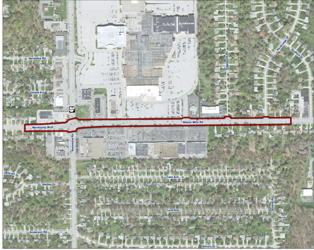 Map of Wilson Mills Road (C.R. 73) Resurfacing Project