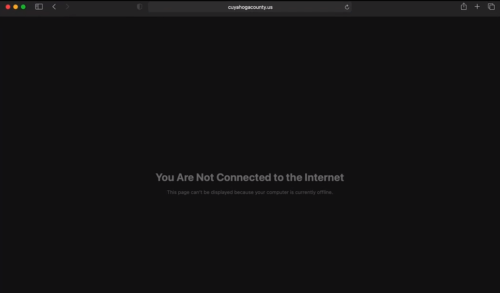You have no internet connection (written on a screen)