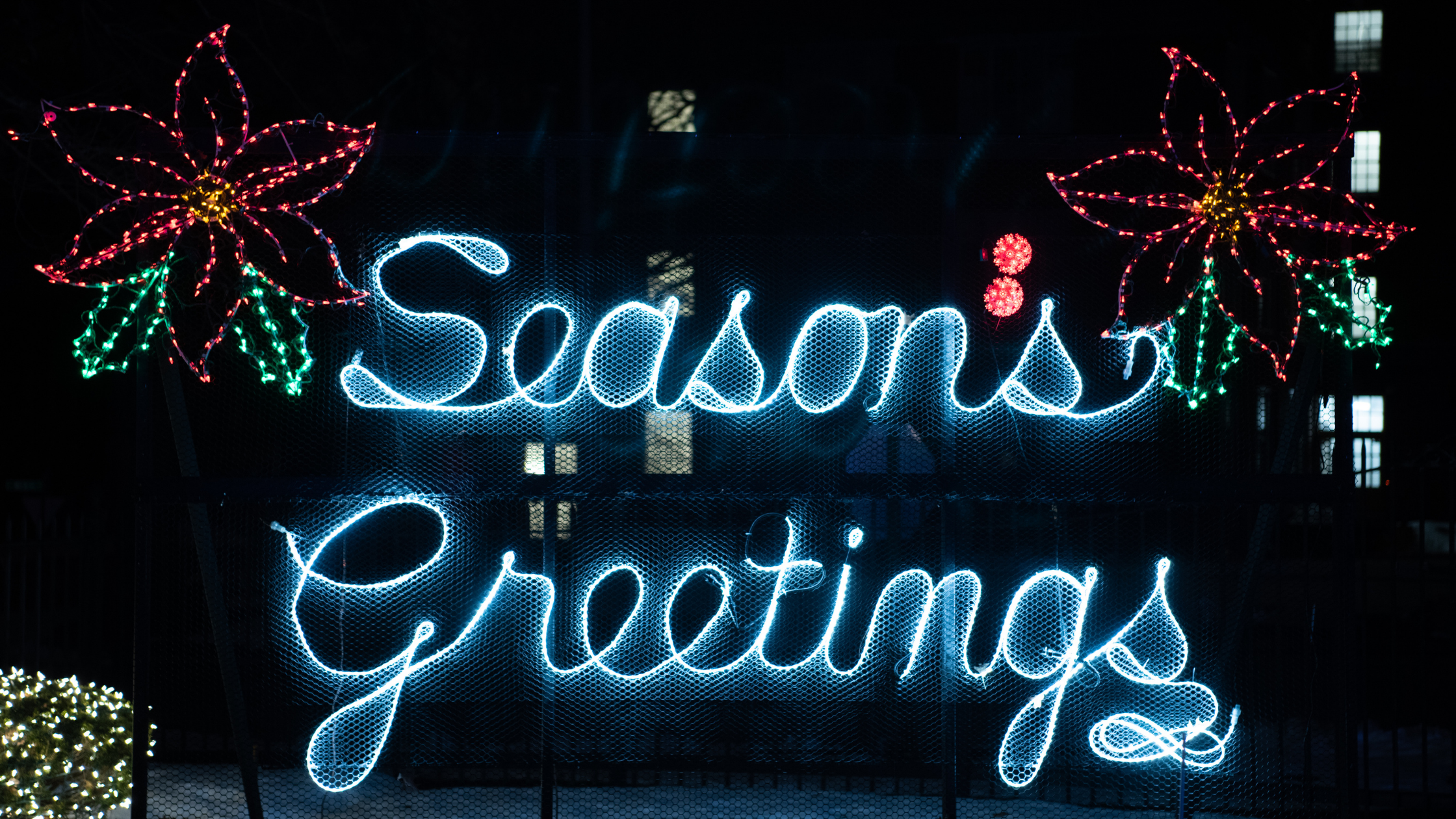Seasons greetings as a light