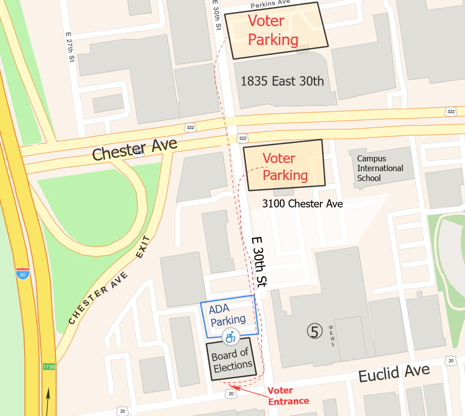 Map of parking lots