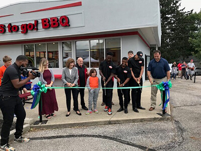 Sides to Go BBQ ribbon cutting ceremony
