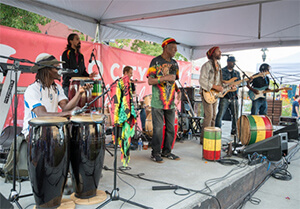 reggae band performing outside