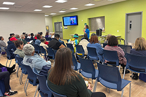 person giving a presentation to a group of people