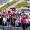 CuyahogaCountyHumanResourcesemployeesgatheredintherooftopgarden