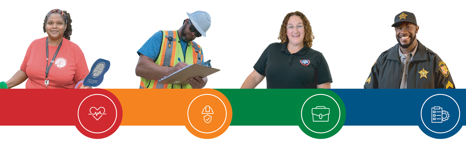 Cuyahoga County employees representing a variety of careers and public services.