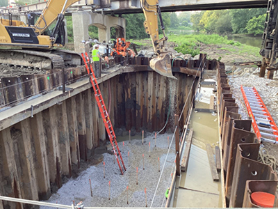 Pleasant Valley Road Bridge construction