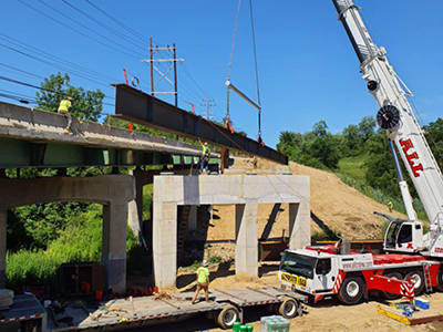 Pleasant Valley Road Bridge construction