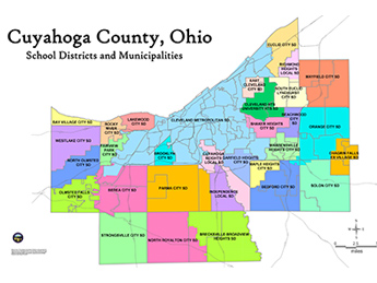 map of Cuyahoga County School Districts