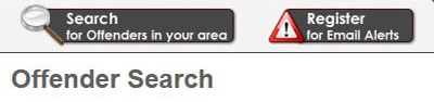 screenshot of the online Offender Search