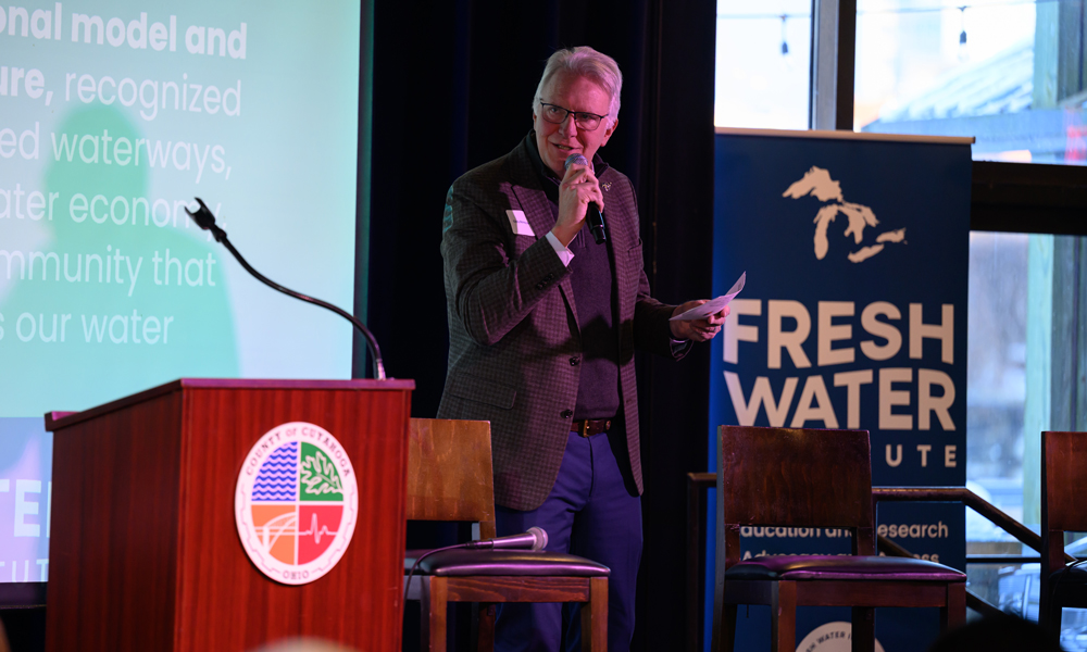 Chris Ronayne speaking at the Fresh Water Institute forum.