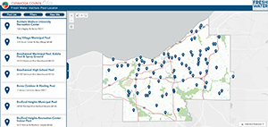 map and addresses of locations with pools