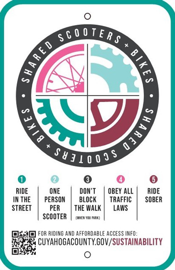Sign for e-devices located in Cuyahoga County.