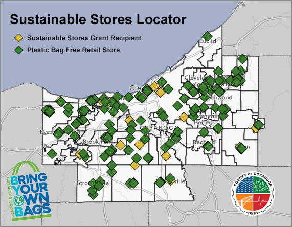 Sustainable Stores Locator map