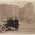 People and a car in October 24, 1917