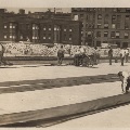 Waterproofing upper deck of bridge in August 1, 1917