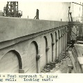 West approach north inner retaining wall looking east in May 7, 1916